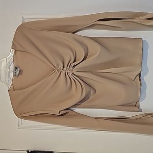 Luly K tan long sleeve blouse